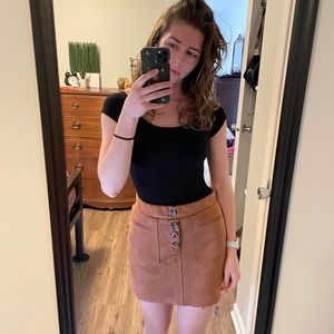 NWOT suede mini skirt